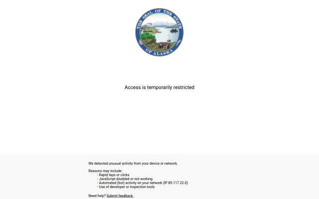 Screenshot of Anvil Mountain Correctional Center (Alaska Department of Corrections) website