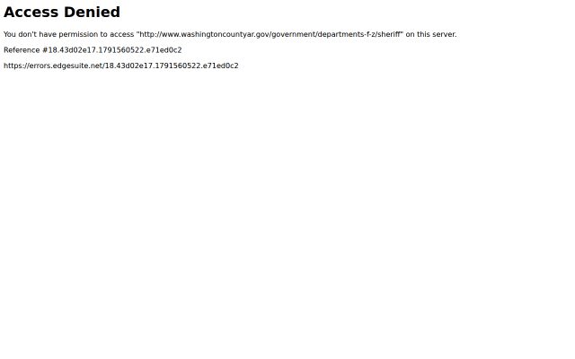Screenshot of Washington County Detention Center website
