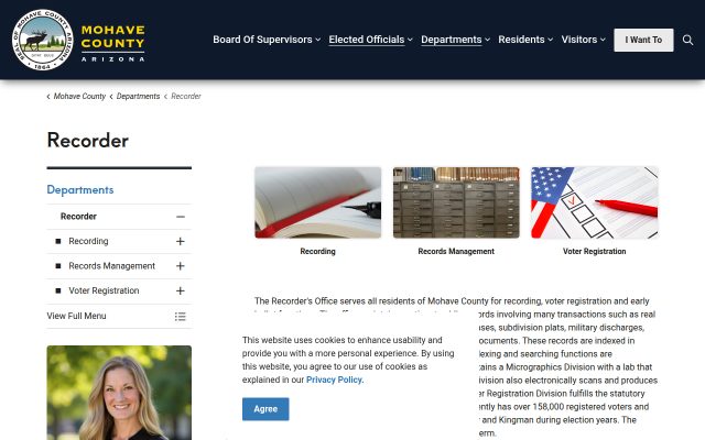 Screenshot of Mohave County Jail website