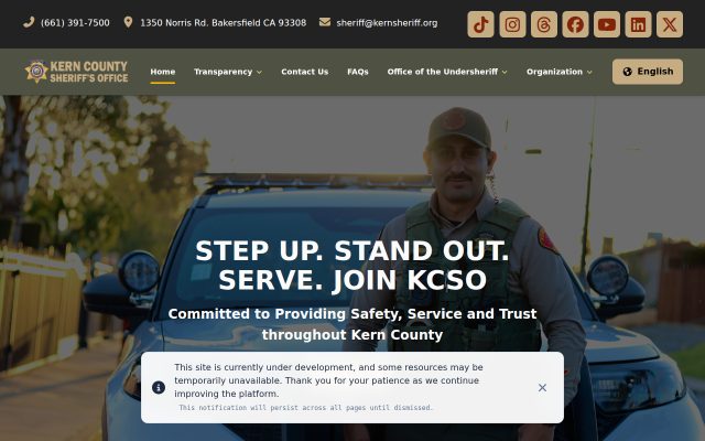 Screenshot of Lerdo Detention Facility website