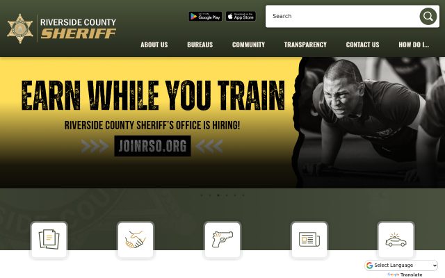 Screenshot of Robert Presley Detention Center website