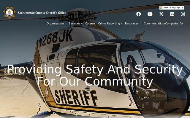 Screenshot of Sacramento County Main Jail website