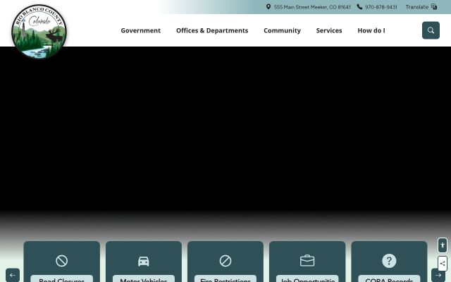 Screenshot of Rio Blanco County Jail website