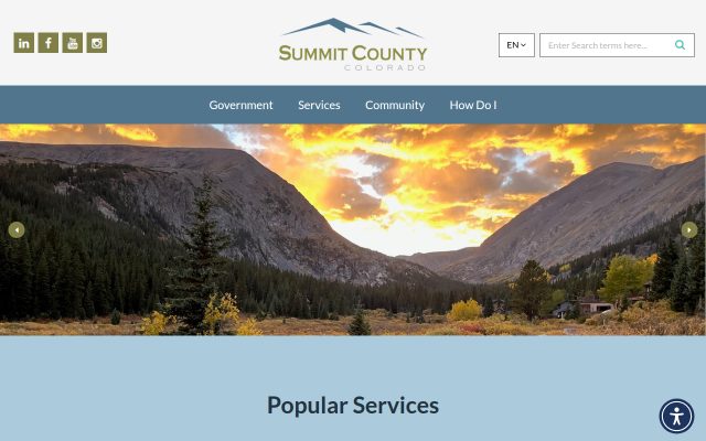 Screenshot of Summit County Detention Center website
