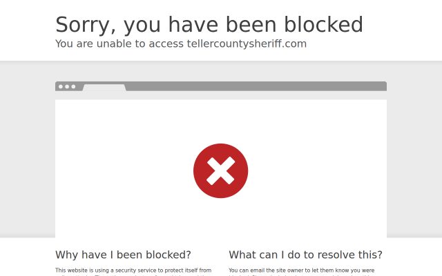 Screenshot of Teller County Jail website