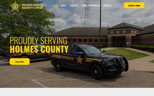 Screenshot of Holmes County Jail website