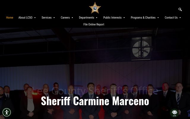 Screenshot of Lee County Jail website