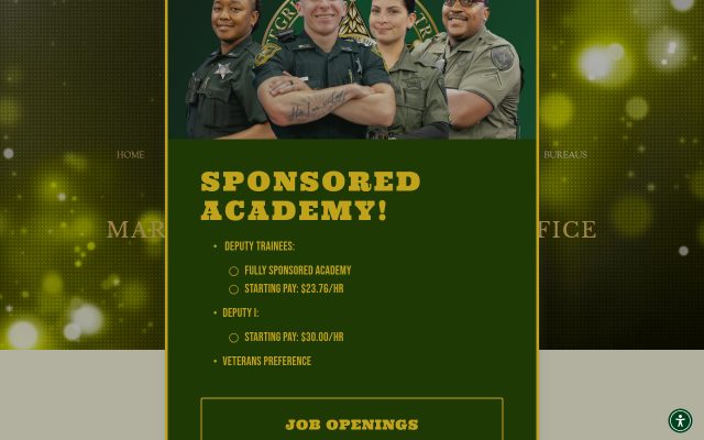 Screenshot of Marion County Jail website