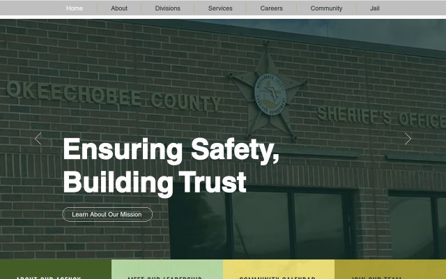 Screenshot of Okeechobee County Jail website