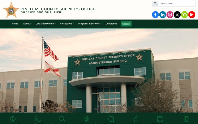Screenshot of Pinellas County Jail website