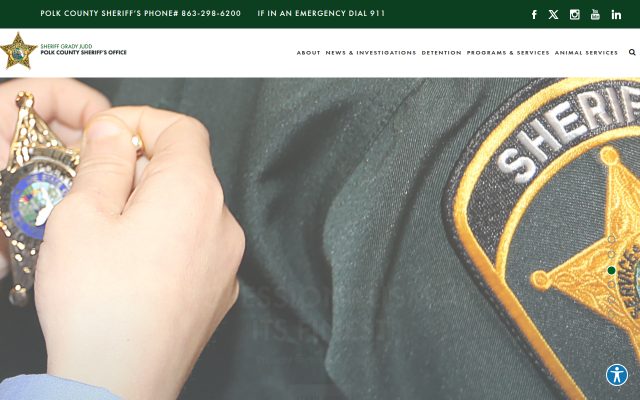 Screenshot of Polk County Jail website