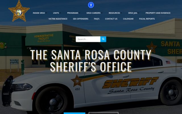 Screenshot of Santa Rosa County Jail website