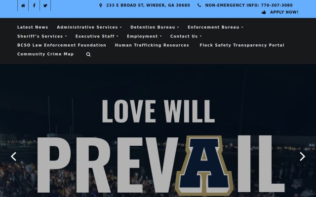 Screenshot of Barrow County Detention Center website