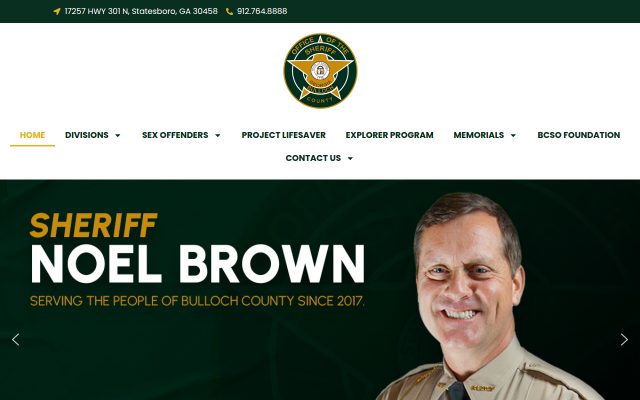 Screenshot of Bulloch County Jail website