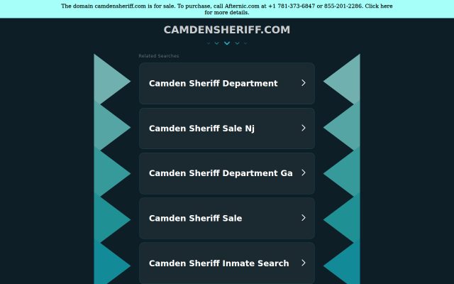 Screenshot of Camden County Jail website