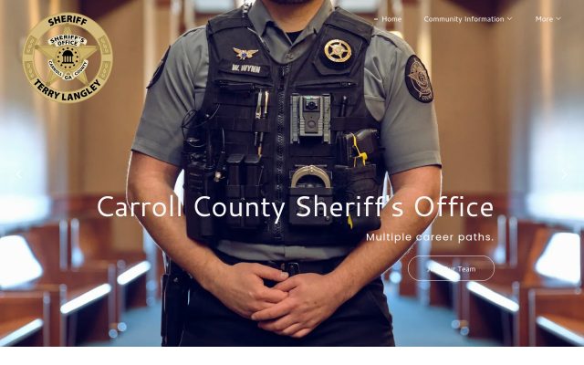Screenshot of Carroll County Jail website