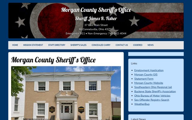 Screenshot of Morgan County Jail website