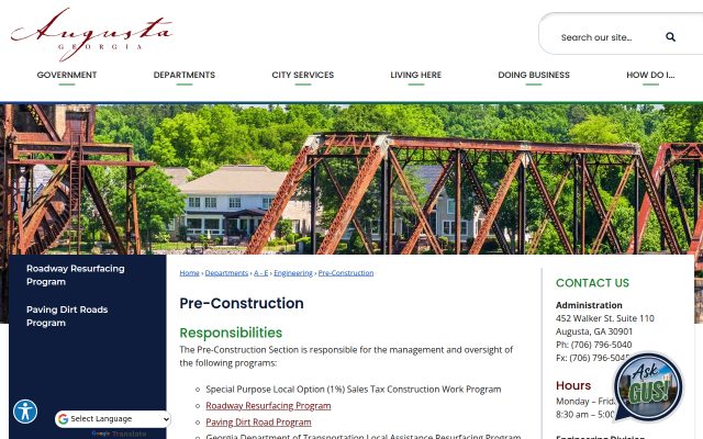 Screenshot of Charles B. Webster Detention Center website