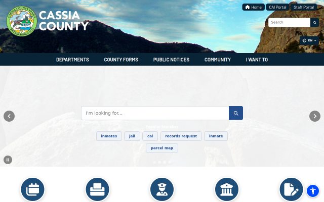 Screenshot of Mini-Cassia Criminal Justice Center website