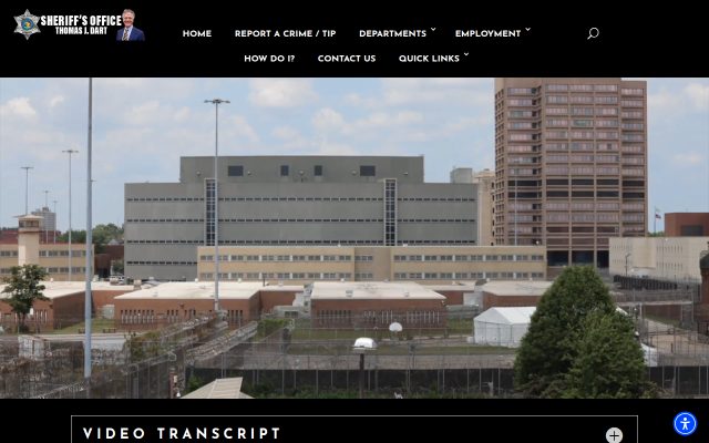 Screenshot of Cook County Jail website