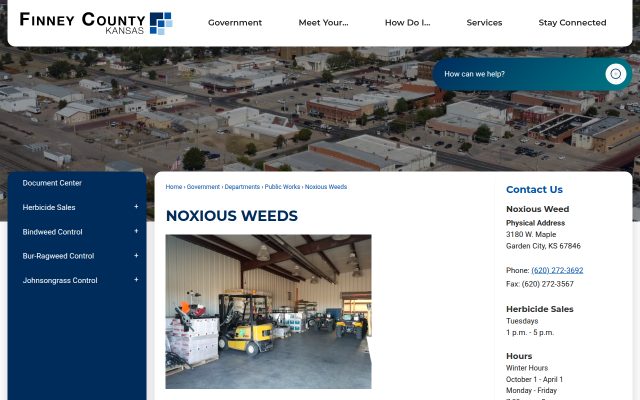Screenshot of Finney County Jail website