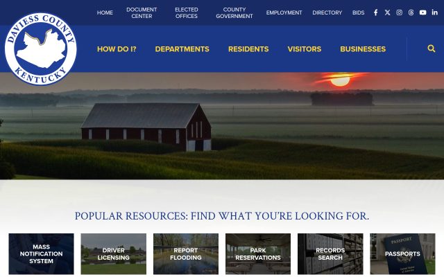 Screenshot of Daviess County Detention Center website
