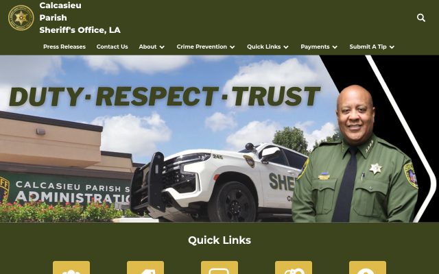 Screenshot of Calcasieu Correctional Center website