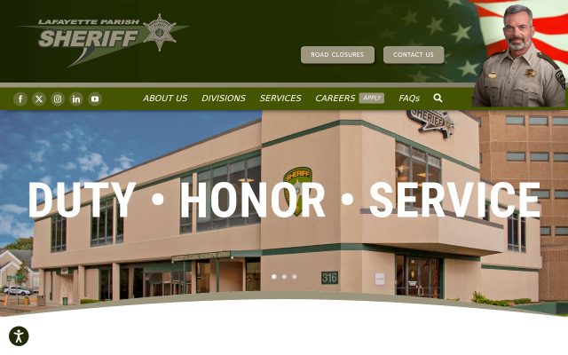 Screenshot of Lafayette Parish Correctional Center website