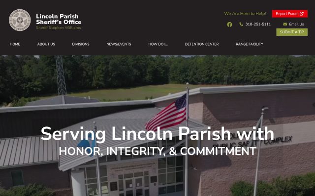 Screenshot of Lincoln Parish Detention Center website