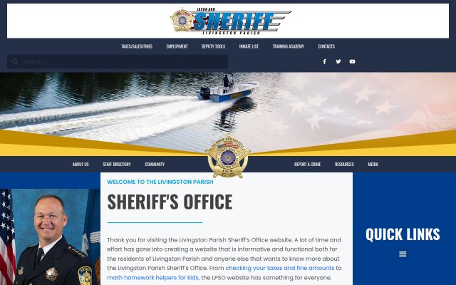 Screenshot of Livingston Parish Detention Center website