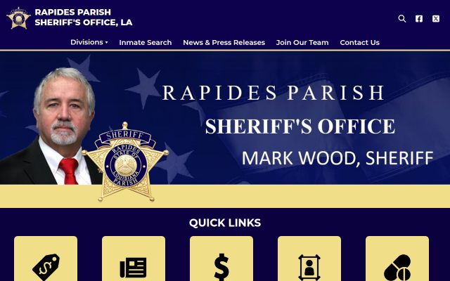 Screenshot of Rapides Parish Detention Center website