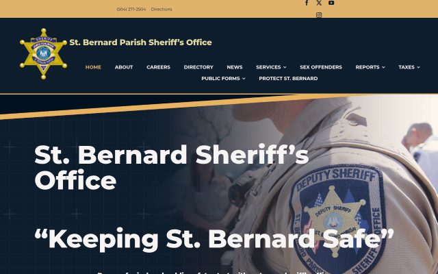 Screenshot of St. Bernard Parish Prison website