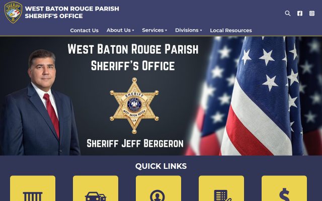 Screenshot of West Baton Rouge Parish Detention Center website