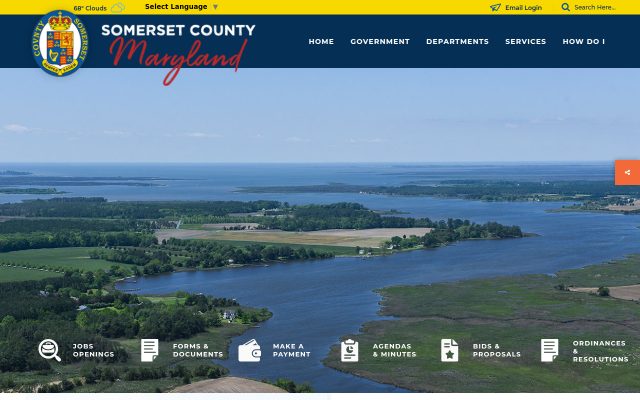 Screenshot of Somerset County Detention Center website