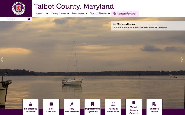 Screenshot of Talbot County Detention Center website
