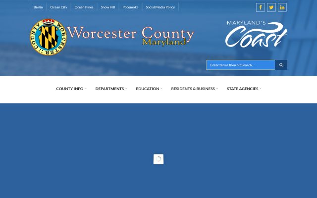 Screenshot of Worcester County Jail website