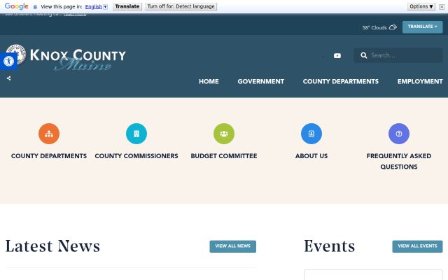 Screenshot of Knox County Jail website