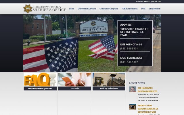 Screenshot of Genesee County Jail website