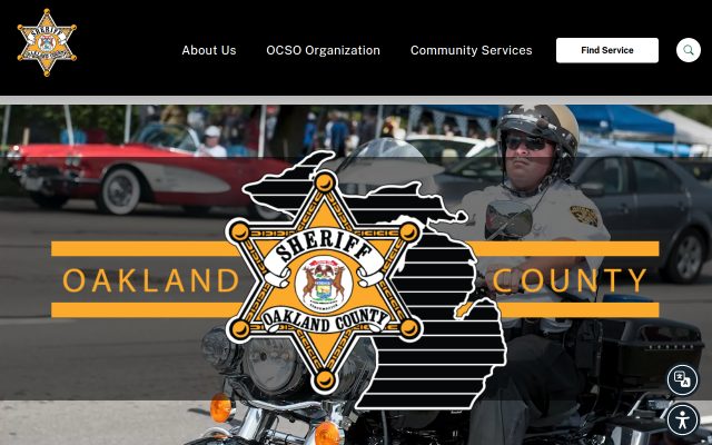 Screenshot of Oakland County Jail website