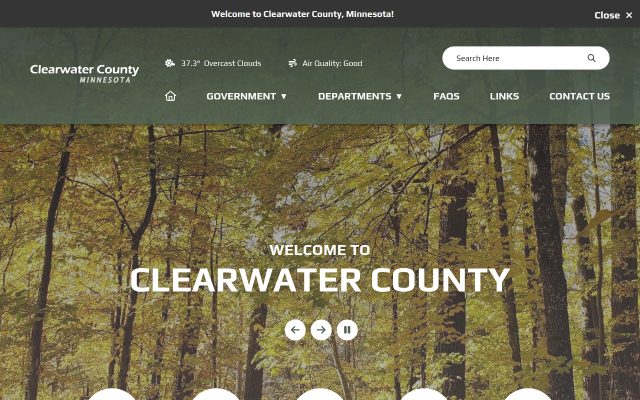 Screenshot of Clearwater County Jail website