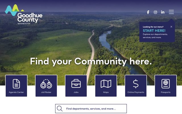 Screenshot of Goodhue County Adult Detention Center website