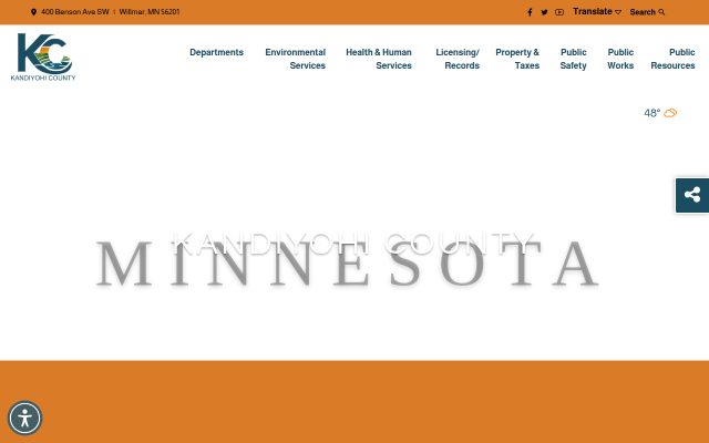Screenshot of Kandiyohi County Jail website