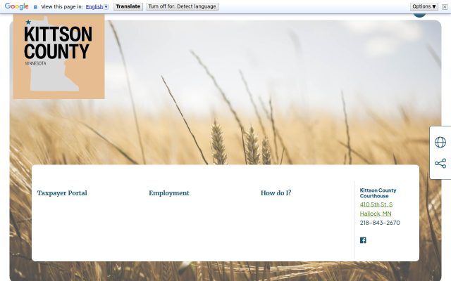 Screenshot of Kittson County Jail website