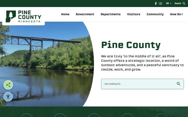 Screenshot of Pine County Jail website