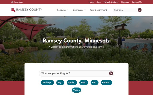 Screenshot of Ramsey County Adult Detention Center website