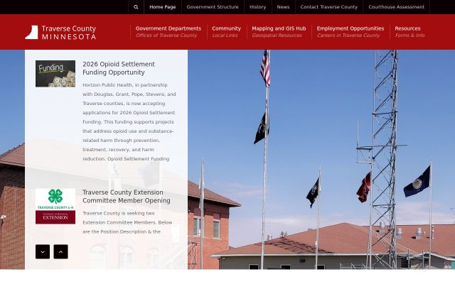 Screenshot of Traverse County Sheriff's Office Jail website