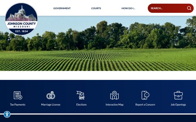 Screenshot of Johnson County Jail website