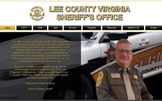 Screenshot of Lee County Adult Detention Center website