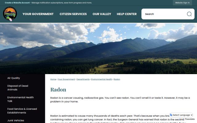Screenshot of Ravalli County Detention Center website