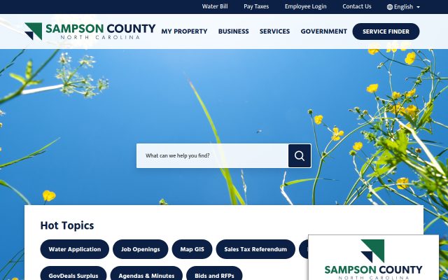 Screenshot of Sampson County Detention Center website